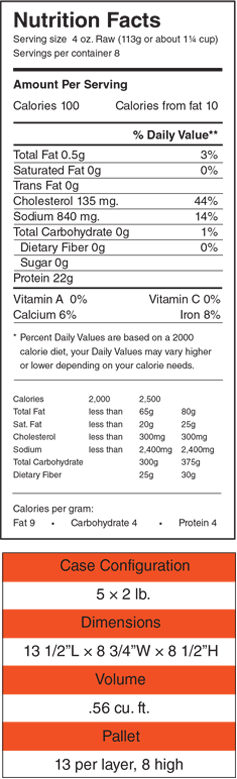 Apanie White Nutritional Info